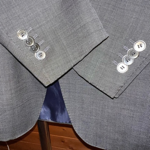 $399 Suitsupply Napoli perennial VBC wool mid gray dot suit jacket - Picture 5 of 12